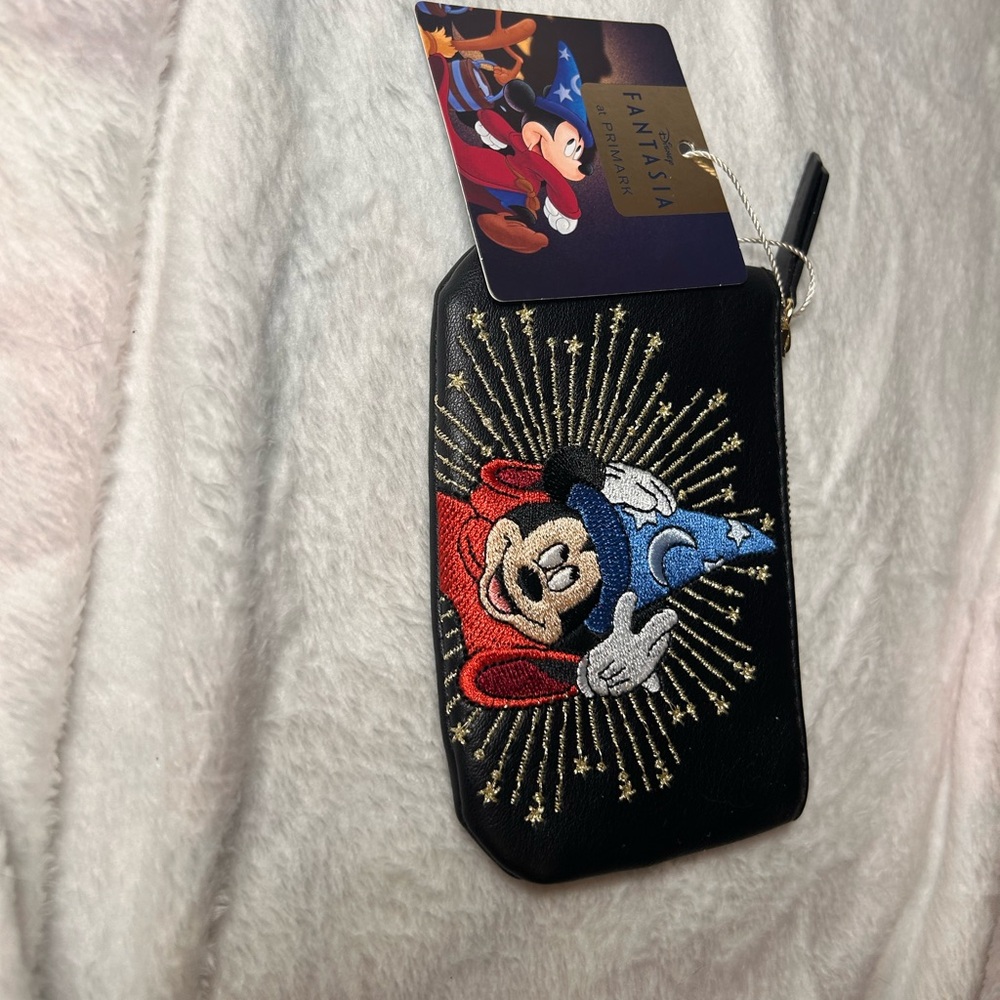 Mickey Mouse Embroidered Black Pouch